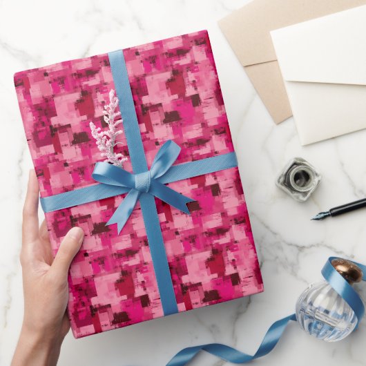 Rosa abstrakte Malerei Geschenkpapier (Schenken)