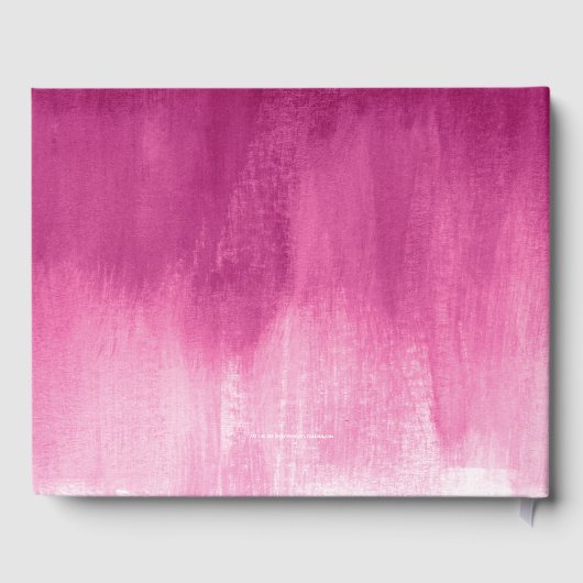 Rosa abstrakte personalisierte Hochzeit Gästebuch (Rückseite)