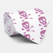 Rosa abstrakte Schädel Krawatte (Gerollt)