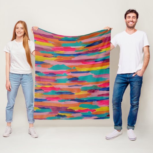 Rosa Abstrakte Streifen Fleecedecke (Beispiel)