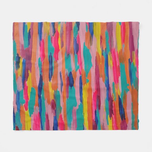 Rosa Abstrakte Streifen Fleecedecke (Vorderseite (Horizontal))