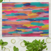 Rosa Abstrakte Streifen Geschirrtuch (Gefaltet)