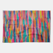 Rosa Abstrakte Streifen Geschirrtuch (Horizontal)