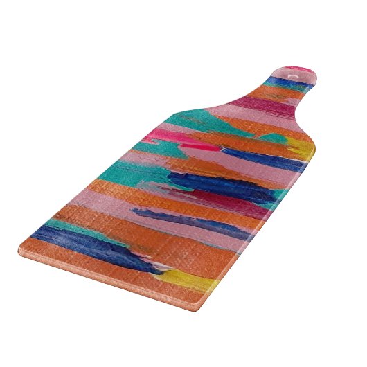 Rosa Abstrakte Streifen Schneidebrett (Ecke)