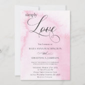 *~* Rosa Abstrakte Wasserfarbe Moderne Hochzeit Einladung (Vorderseite)