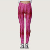 Rosa Abstrakte Wirble Linien Leggings (Vorderseite)
