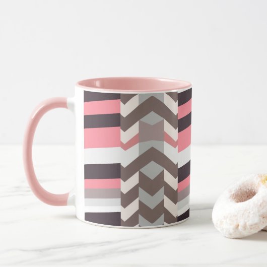 Rosa abstrakter Kaffeebecher Tasse (Mit Donut)