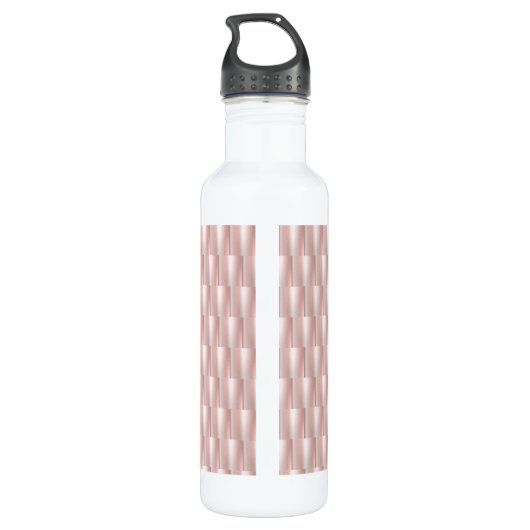 Rosa Abstrakter Körbchen Eleganter Chic Edelstahlflasche (Rückseite)