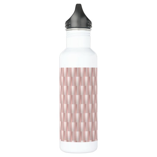 Rosa Abstrakter Körbchen Eleganter Chic Edelstahlflasche (Links)