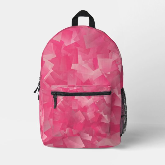 rosa abstrakter Kubismus Bedruckter Rucksack (Vorderseite)
