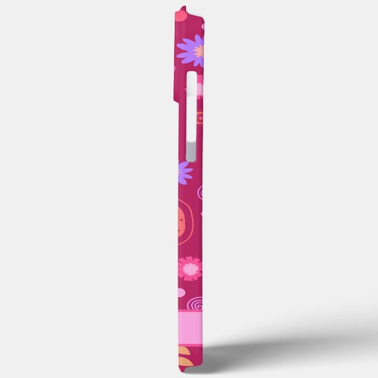 Rosa Abstrakter Personalisierter Name Fun Modern Case-Mate iPhone Hülle (Rückseite / Links)