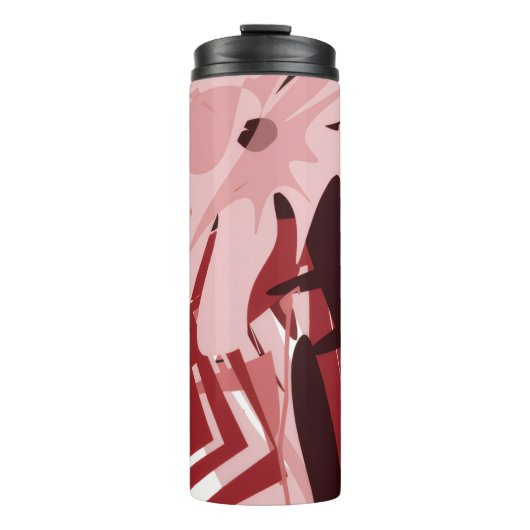 Rosa abstrakter Reise-Thermalbecher Thermosbecher (Vorderseite)