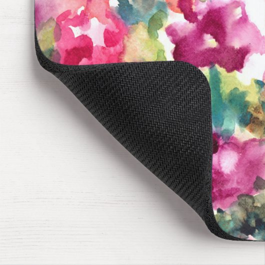Rosa abstrakter Watercolor-Blumen-Hintergrund Mousepad (Ecke)