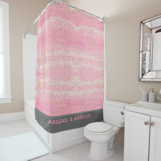 Rosa Abstraktes Bad Duschvorhang (Beispiel)