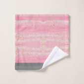 Rosa Abstraktes Badetuch Set (Waschlappen)