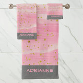 Rosa Abstraktes Badetuch Set