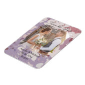 Rosa abstraktes florales Save The Date Magnet (Linke Seite)