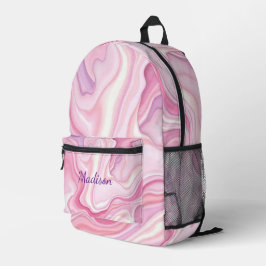 Rosa abstraktes Flüssigkeitsdesign Bedruckter Rucksack