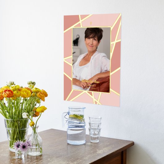 Rosa Abstraktes Foto Gedenkfeier Foliendrucke (Ablage(Küche))