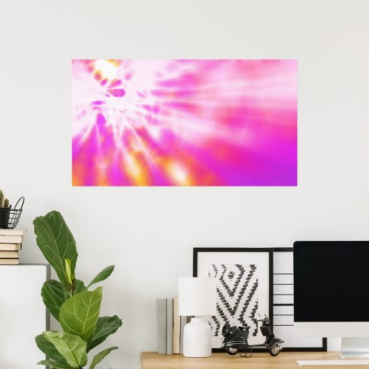 Rosa abstraktes Fraktal Art Poster drucken (Heimbüro)