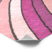 rosa Abstraktes geometrisches Muster mit gekrümmte Poster (Ecke)