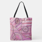 rosa Abstraktes geometrisches Muster mit gekrümmte Tasche (Rückseite)