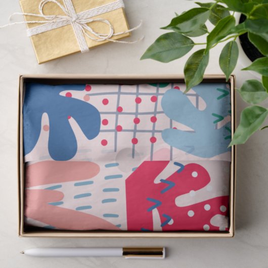 rosa Abstraktes Gewebepapier Seidenpapier (Geschenk)