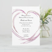 Rosa Abstraktes Herz Hochzeit Probe Dinner Einladung (Stehend Vorderseite)