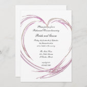 Rosa Abstraktes Herz Hochzeit Probe Dinner Einladung (Vorne/Hinten)