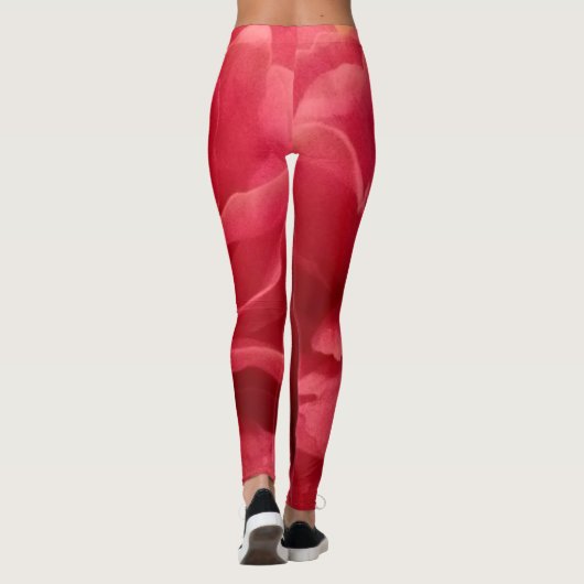 Rosa Abstraktes Marmormuster Leggings (Rückseite)