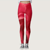 Rosa Abstraktes Marmormuster Leggings (Vorderseite)
