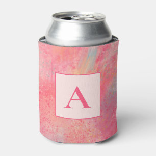 Rosa abstraktes Monogramm Dosenkühler