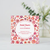 Rosa Abstraktes Muster Brautparty Einladung (Stehend Vorderseite)