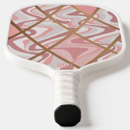 Rosa Abstraktes Muster Personalisiert Pickleball Schläger