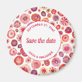 Rosa Abstraktes Muster Save the Date Magnet (Vorne)