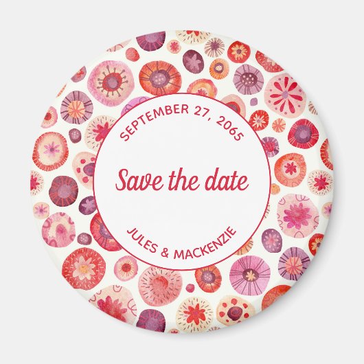 Rosa Abstraktes Muster Save the Date Magnet (Vorne)