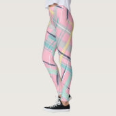 Rosa Abstraktes Nahtloses Muster Leggings (Links)