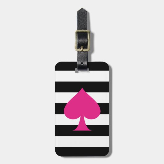 Rosa Ace des Spades Gepäckanhänger (Vorderseite vertikal)