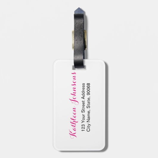 Rosa Ace des Spades Gepäckanhänger (Rückseite vertikal)