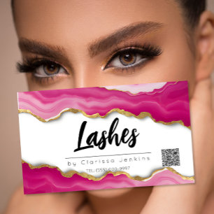 rosa Achat-Trendy-Modern-Wimpernverlängerung Schön Magnetische Visitenkarte
