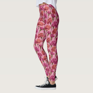 Rosa Active-Wear-Nelken-Themen-Geburtstagsgeschenk Leggings