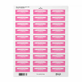 Rosa Adressetikett mit dekorativem Banner (Vorne)