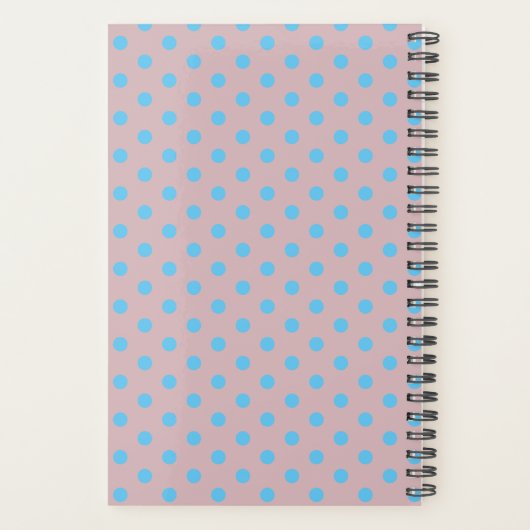 Rosa Afro, blaue Polka Punkte, bläuliches Gummipop Planer (Rückseite)