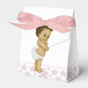 Rosa afroamerikanische Babymädchen-Shower-Geschenk Geschenkschachtel