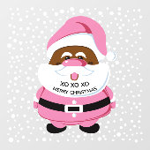 Rosa afroamerikanischer Weihnachtsmann, Schnee Wei Fensteraufkleber (Blatt)