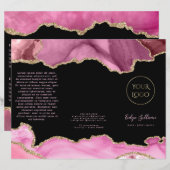 Rosa-Agate-Broschüre (Vorne/Hinten)