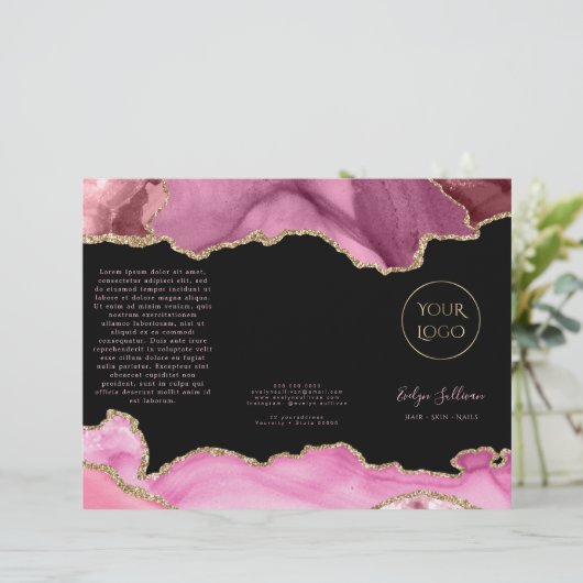 Rosa-Agate-Broschüre (Stehend Vorderseite)