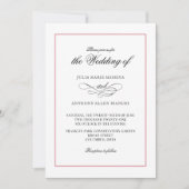 Rosa Agate Einfache Elegante Einladung (Vorderseite)