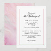 Rosa Agate Einfache Elegante Einladung (Vorne/Hinten)