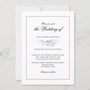 Rosa Agate Einfache Elegante Einladung